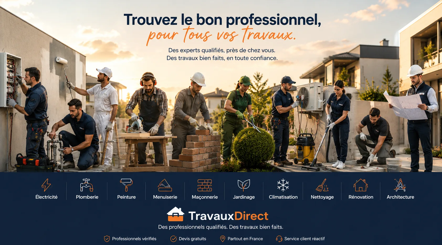 Client contactant des professionnels vérifiés