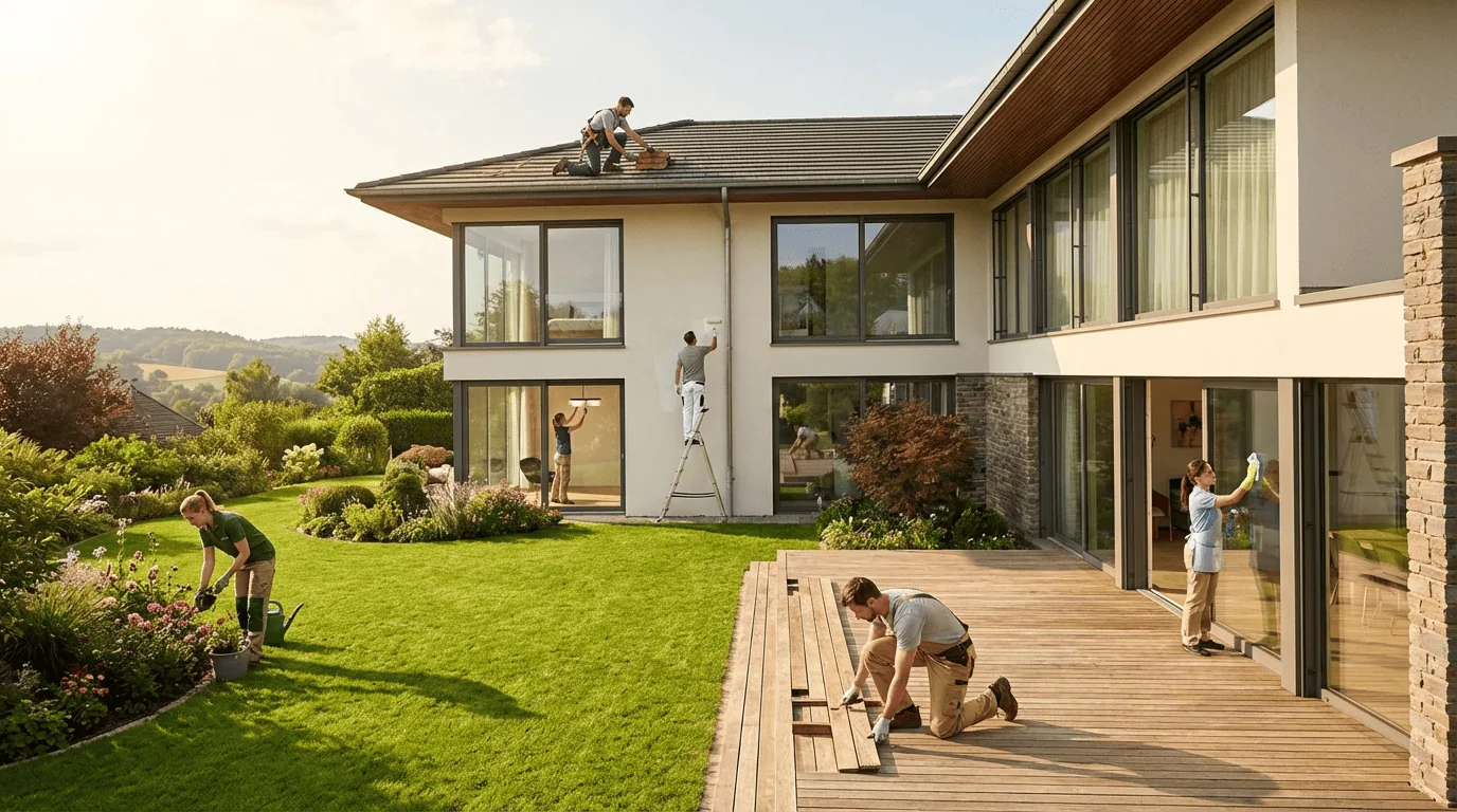Professionnels TravauxDirect au travail dans une maison moderne