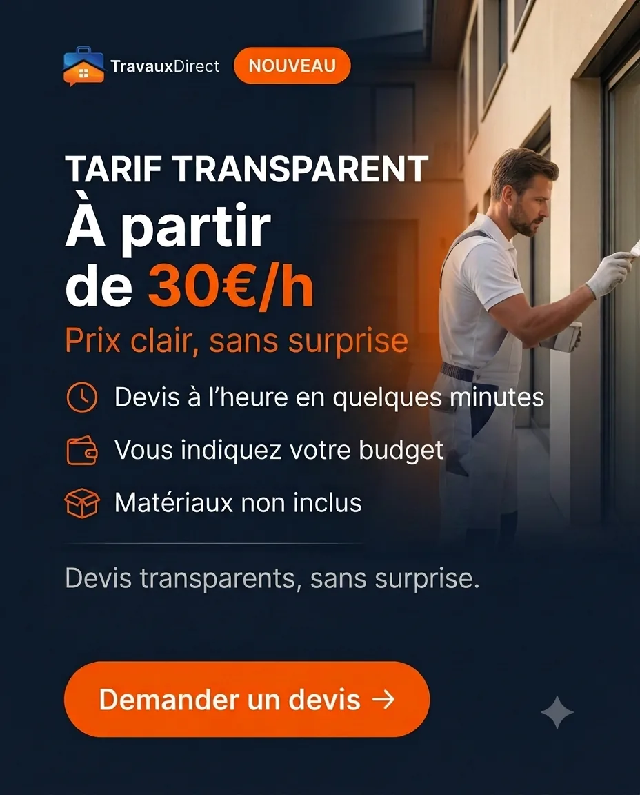 Tarif transparent à partir de 30 €/h : devis transparents, sans surprise